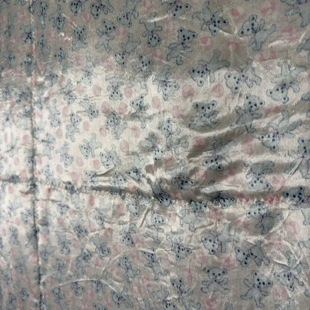 Vintage Handmade Precious Moments Quilt Baby Blanket Counting Satin Back